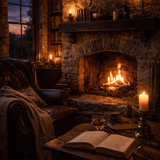 The Fireside Library: A Place for Quiet Evenings