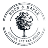 A circular logo with a maple tree and the words Moon & Maple Luxury Soy Wax Melts